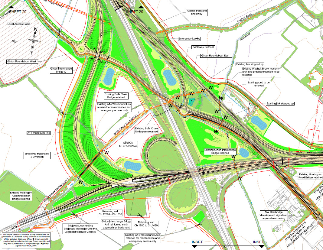 Sheet 21 (Girton Interchange) from Highways England plans