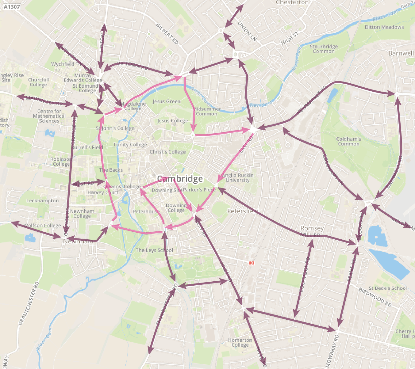Main routes for general traffic