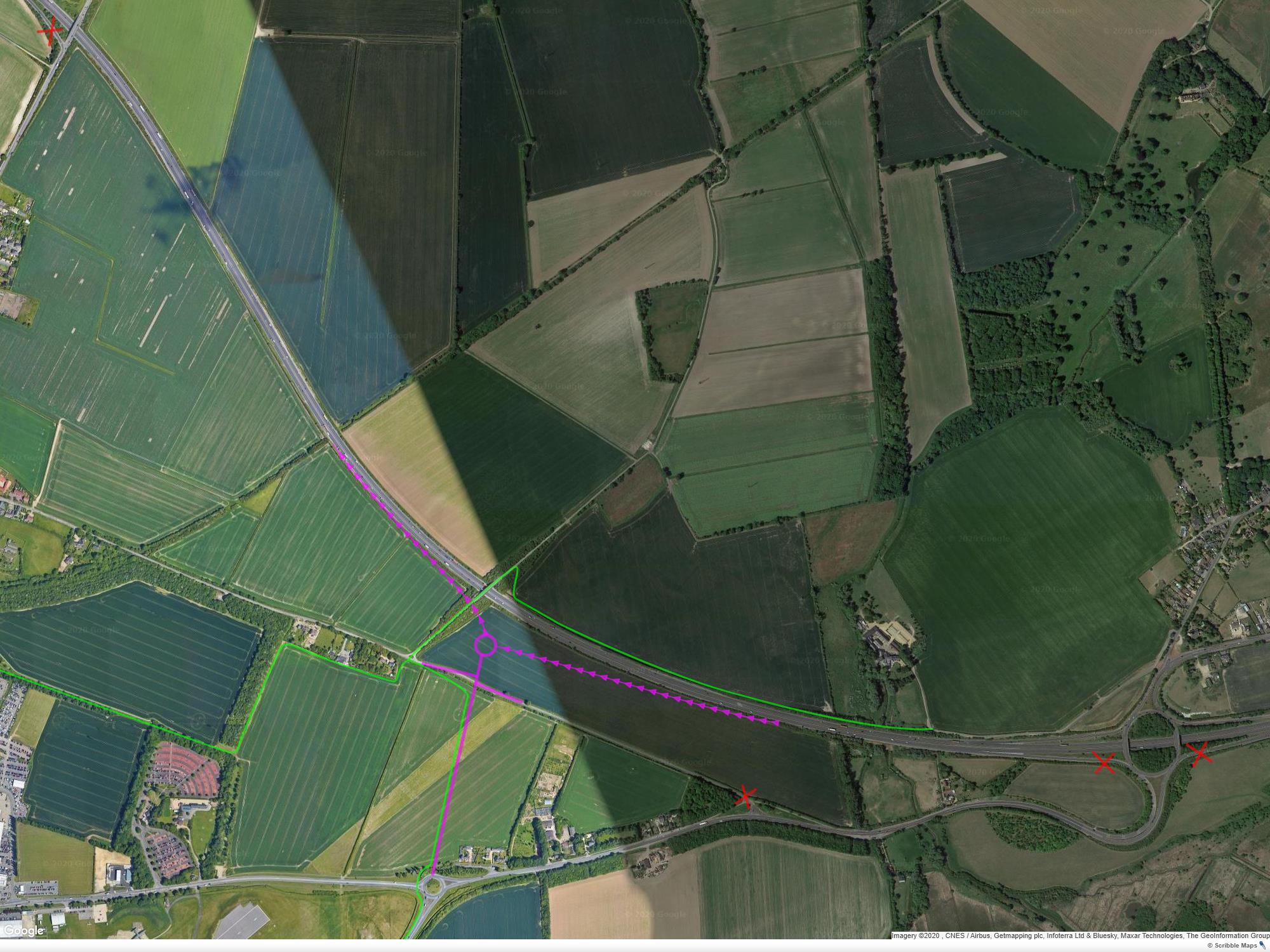 Suggested configuration for A14 Junction 34a